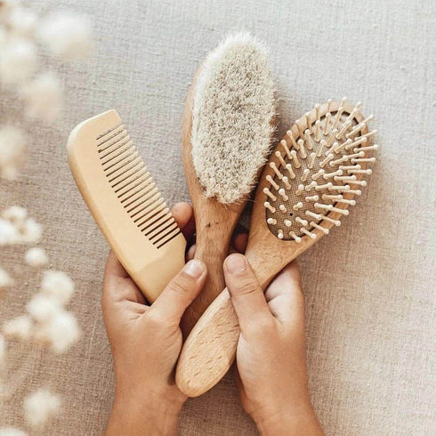 Wooden Baby Brushes 3 Pack in Gift Box-Nil-Matakana Pharmacy